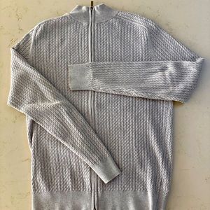 Massimo Dutti Men’s Zip-up Cardigan in Heather Grey